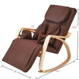Comfortable Relax Rocking Chair With Full Massage Function Cotton Fabric Air Pressure - Brown - Furniture Home Direct