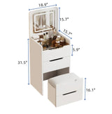 Vanity Desk with Flip Top Mirror and Drawers White - Furniture Home Direct