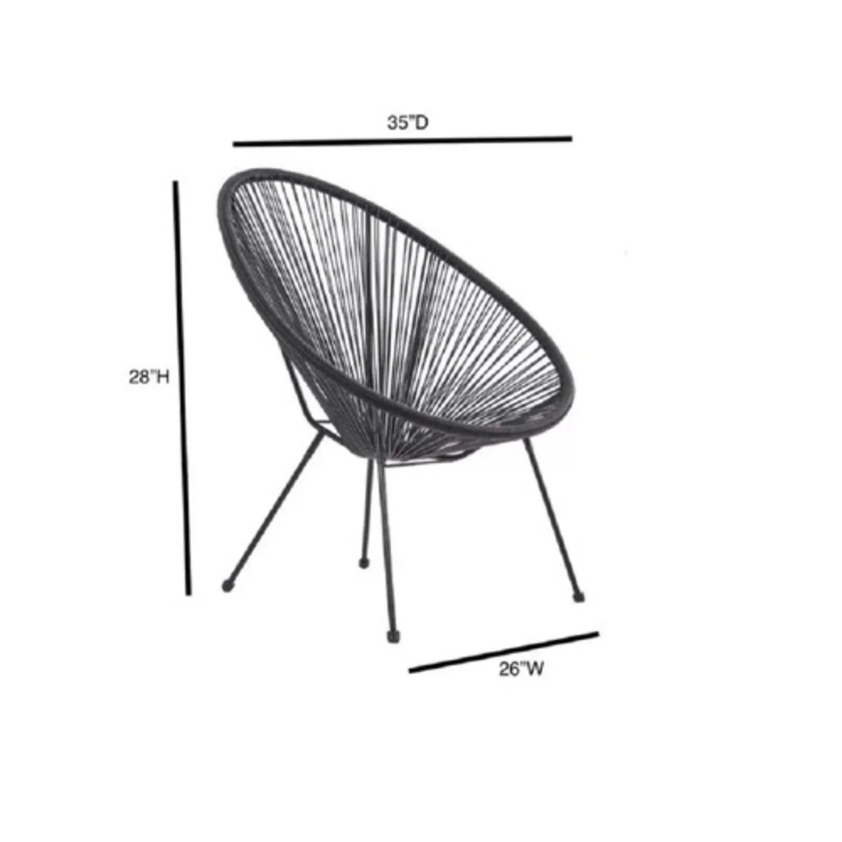 Modern Egg Shaped String Chairs (Set of 2) - Furniture Home Direct