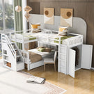 L Shaped Bunk Bed With 3 Drawers, Portable Desk And Wardrobe - Furniture Home Direct