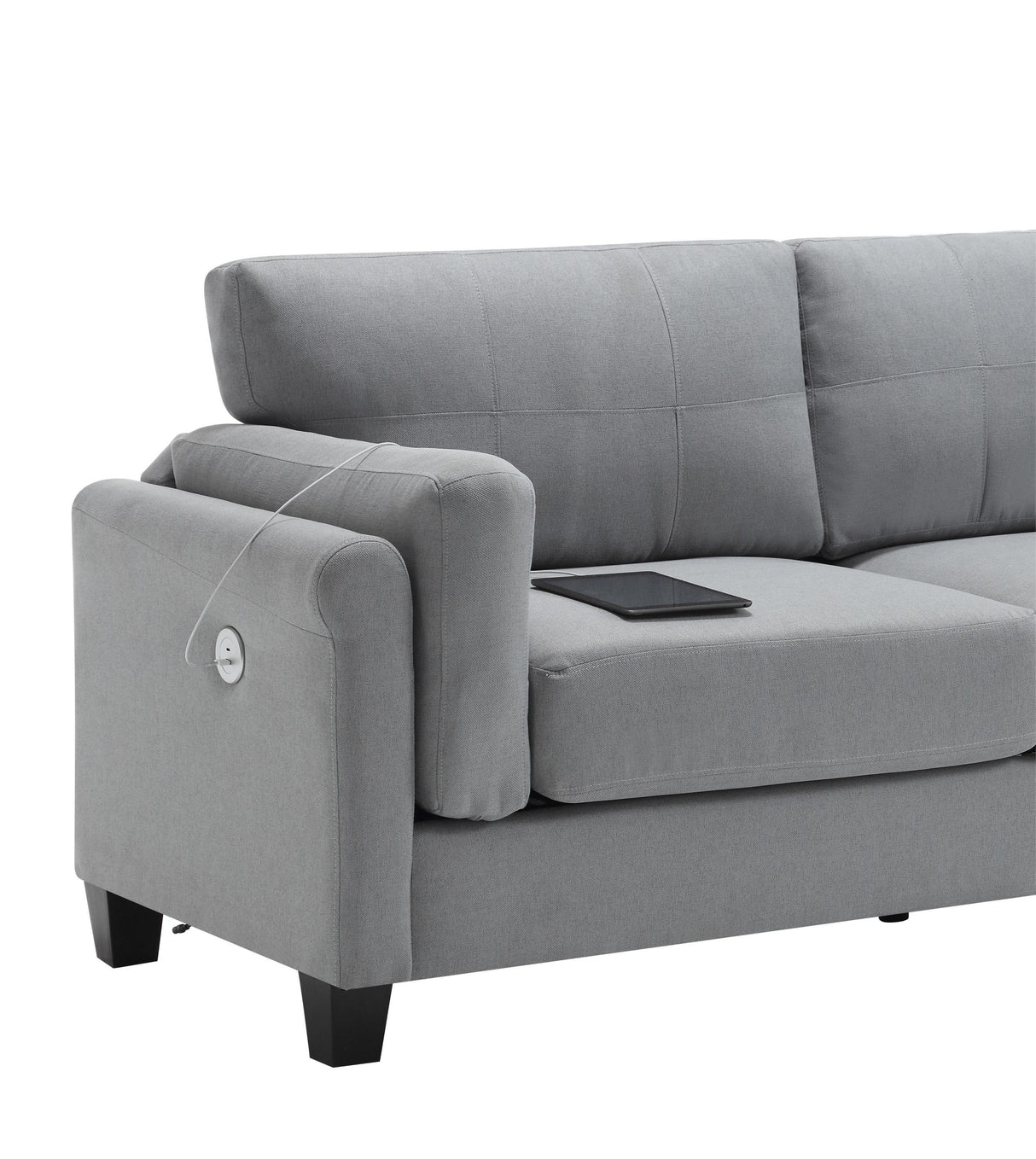 Modern 3 Piece Living Room Set - Gray - Furniture Home Direct