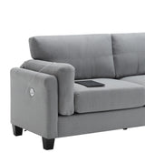 Modern 3 Piece Living Room Set - Gray - Furniture Home Direct