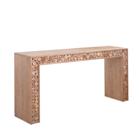 Rustic Wood Console Table With Natural Log Accents, Entryway Table, Narrow Sofa Table, Hallway Accent Table, Modern Farmhouse Style - Natural - Furniture Home Direct
