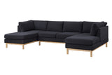Hallie - Wide Sherpa Double Chaise U-Shape Sectional Sofa - Furniture Home Direct