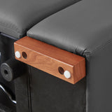 Reclining Leather Sectional with USB Port - Gray - Furniture Home Direct