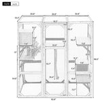 Outdoor Cat House, Diy Cat Enclosure Catio With Double Enter Doors - Furniture Home Direct