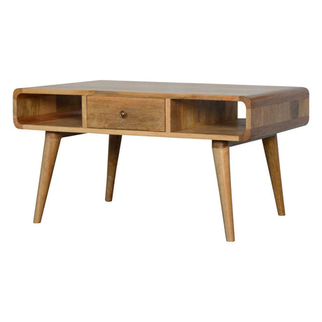 Curved Coffee Table - Oak - Furniture Home Direct