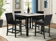 Counter Height Dining Set Faux Marble Velvet Chairs Black - Furniture Home Direct