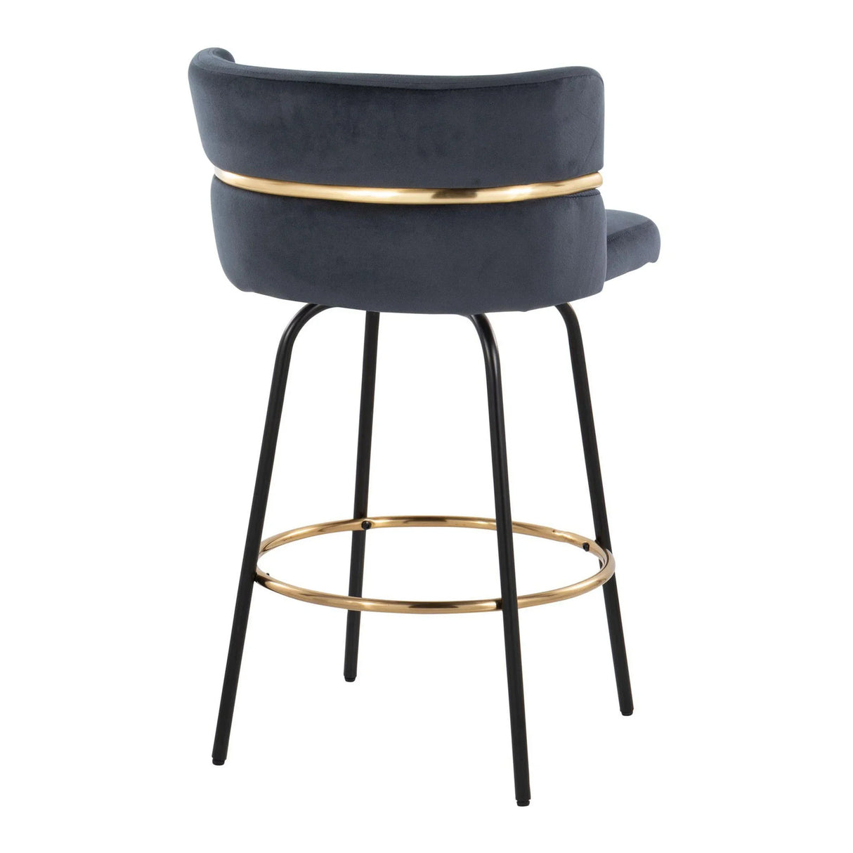 Cinch - Contemporary Fixed Height Counter Stool With Swivel & Round Footrest (Set of 2) - Furniture Home Direct