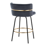 Cinch - Contemporary Fixed Height Counter Stool With Swivel & Round Footrest (Set of 2) - Furniture Home Direct