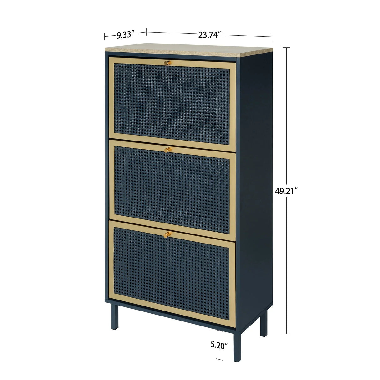 Modern Rattan 3 Door Shoe Rack Cabinet For Entryway - Furniture Home Direct