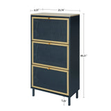 Modern Rattan 3 Door Shoe Rack Cabinet For Entryway - Furniture Home Direct