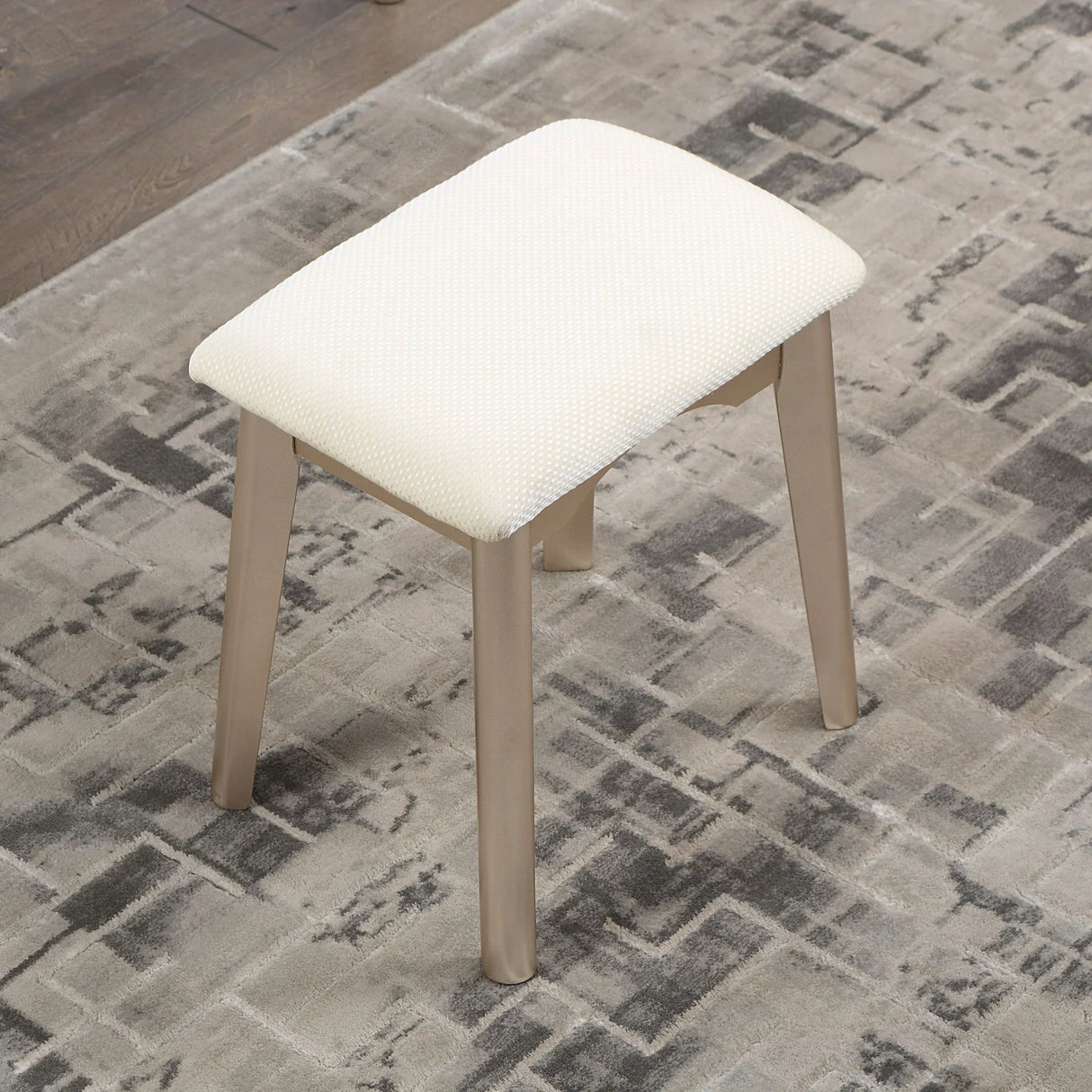 Maly - Contemporary Wood Vanity And Stool Set - Gold - Furniture Home Direct