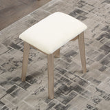 Maly - Contemporary Wood Vanity And Stool Set - Gold - Furniture Home Direct