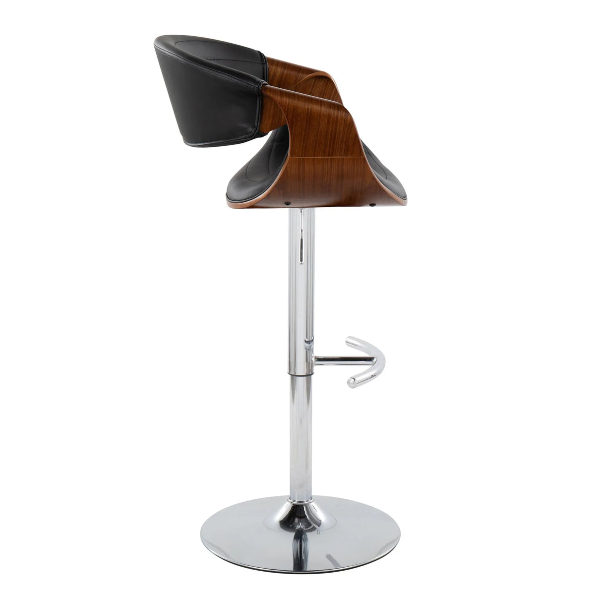 Symphony - Mid Century Modern Adjustable Barstool & Swivel With Rounded T Footrest (Set of 2) - Furniture Home Direct