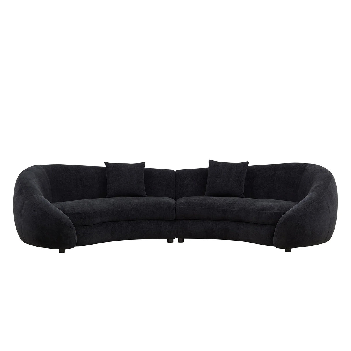 125.98' Modern Curved Sofa With Love Heart Design - Black - Furniture Home Direct