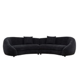 125.98' Modern Curved Sofa With Love Heart Design - Black - Furniture Home Direct