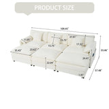 Modern Comfy Deep Seat Modular Sectional Sofa Cloud Couch With Ottoman - Furniture Home Direct