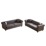 Traditional 2 Piece Living Room Set (2 Sofas) - Gray - Furniture Home Direct