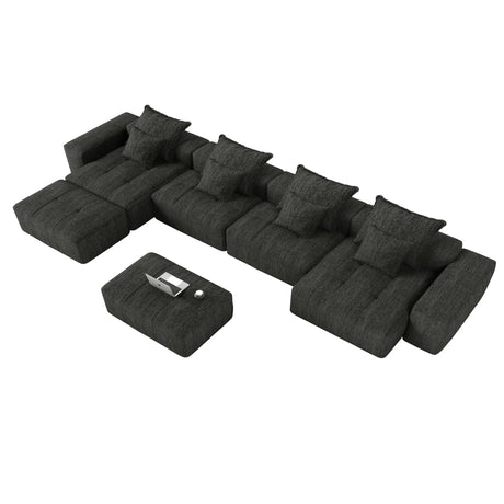 Modern Oversized Diy Combination Modular Sectional Sofa With Pillows - Furniture Home Direct