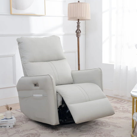 29.92" 270 Power Swivel Rocker Recliner Chair, Electric Glider Reclining Sofa With USB Ports, Power Swivel Glider, Rocking Chair Nursery Recliners For Living Room Bedroom - Furniture Home Direct