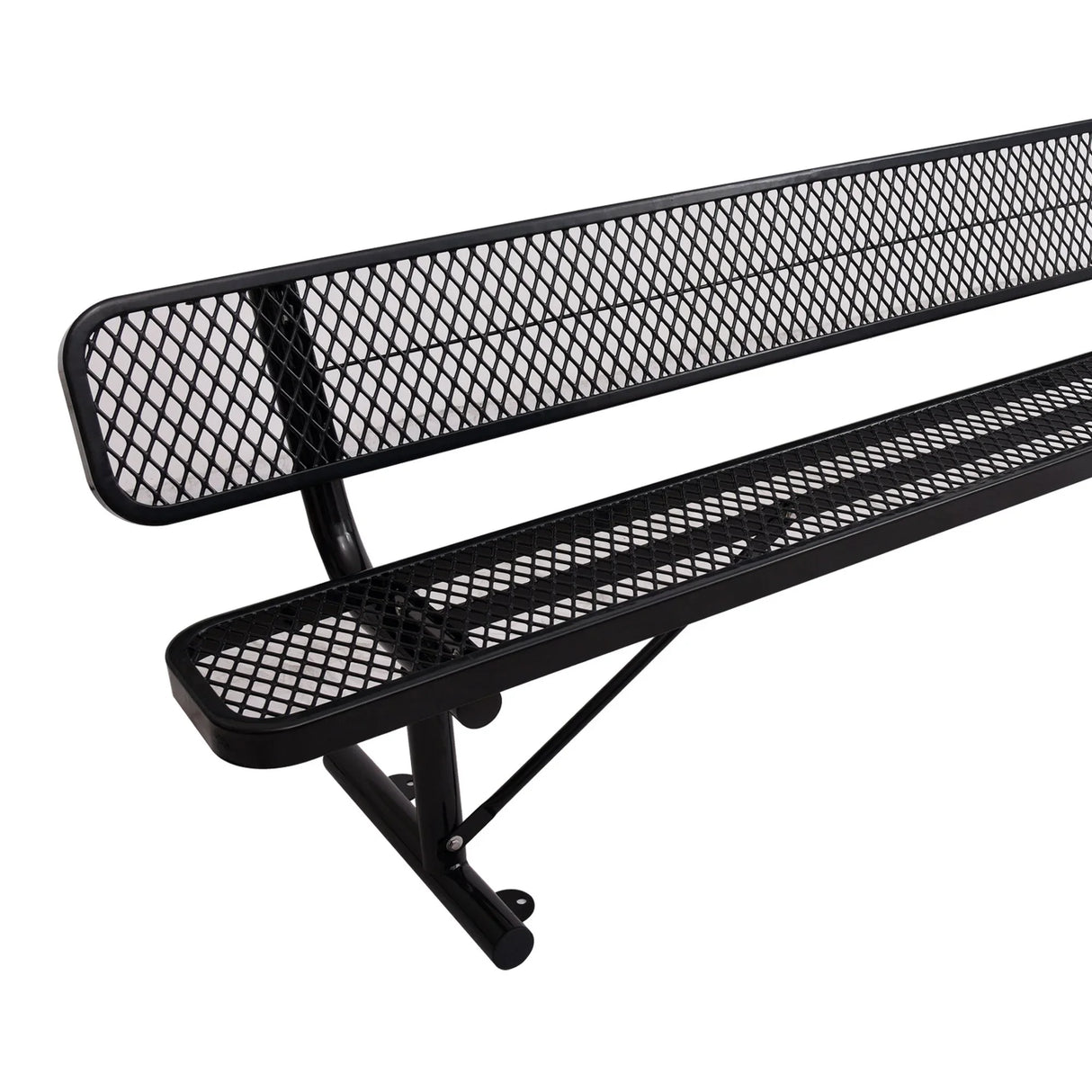 6' Outdoor Steel Bench With Backrest - Furniture Home Direct