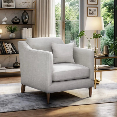 Chair With High Track Arms - Beige - Furniture Home Direct