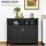 Homcom - Sideboard Buffet Cabinet, Kitchen Cabinet, Coffee Bar Cabinet With 2 Doors And Adjustable Shelves For Entryway Living Room - Black - Furniture Home Direct