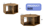 Coffee Table Set Hexagonal Wood Open Shelves Modern Wood - Furniture Home Direct