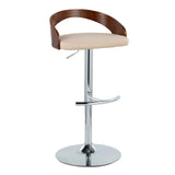 Grotto - Contemporary Adjustable Barstool & Swivel With Rounded T Footrest (Set of 2) - Furniture Home Direct