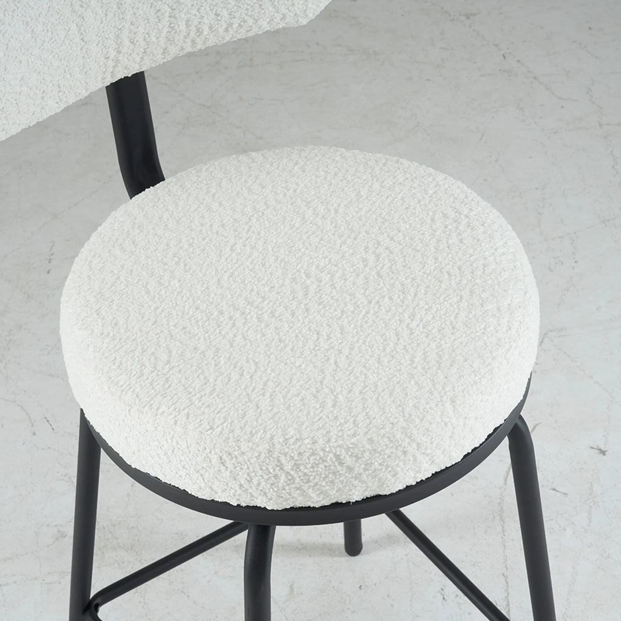 Counter Height Bar Stool Swivel Fabric Upholstery White - Furniture Home Direct