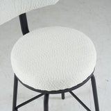 Counter Height Bar Stool Swivel Fabric Upholstery White - Furniture Home Direct
