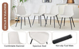 Set Of 6 White Faux Leather Dining Chairs - Furniture Home Direct