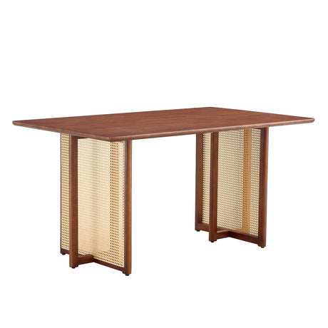 Dining Table With Imitation Rattan Design For Dining Room - Furniture Home Direct