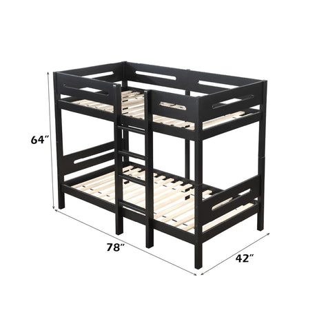 Ekko - Twin Twin Bunk Bed - Black - Furniture Home Direct