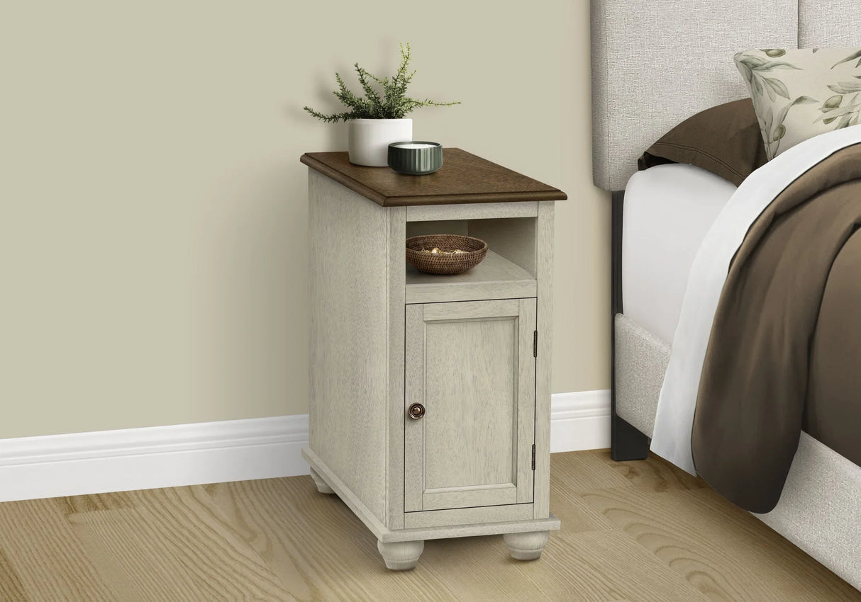 Accent End Table, Storage, Traditional - White - Furniture Home Direct