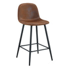Modern Black Pu Bar Chair Rounded Backrest (Set of 2) - Furniture Home Direct