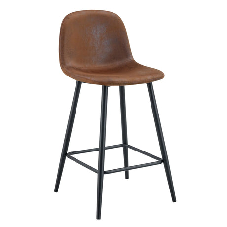 Modern Black Pu Bar Chair Rounded Backrest (Set of 2) - Furniture Home Direct
