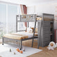 Bunk Bed With 6 Drawers And Flexible Shelves, Bottom Bed With Wheels - Furniture Home Direct