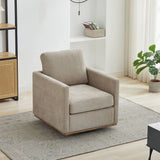 Modern Square Upholstered Swivel Accent Chair With Metal Base - Furniture Home Direct