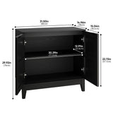 Vintage Carved Cabinet With Adjustable Shelves - Black - Furniture Home Direct