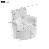 360° Swivel Chair Upholstered Accent Barrel Chair With Adjustable Headrest - Furniture Home Direct