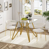 Modern Glass Dining Table With Metal Legs - Furniture Home Direct
