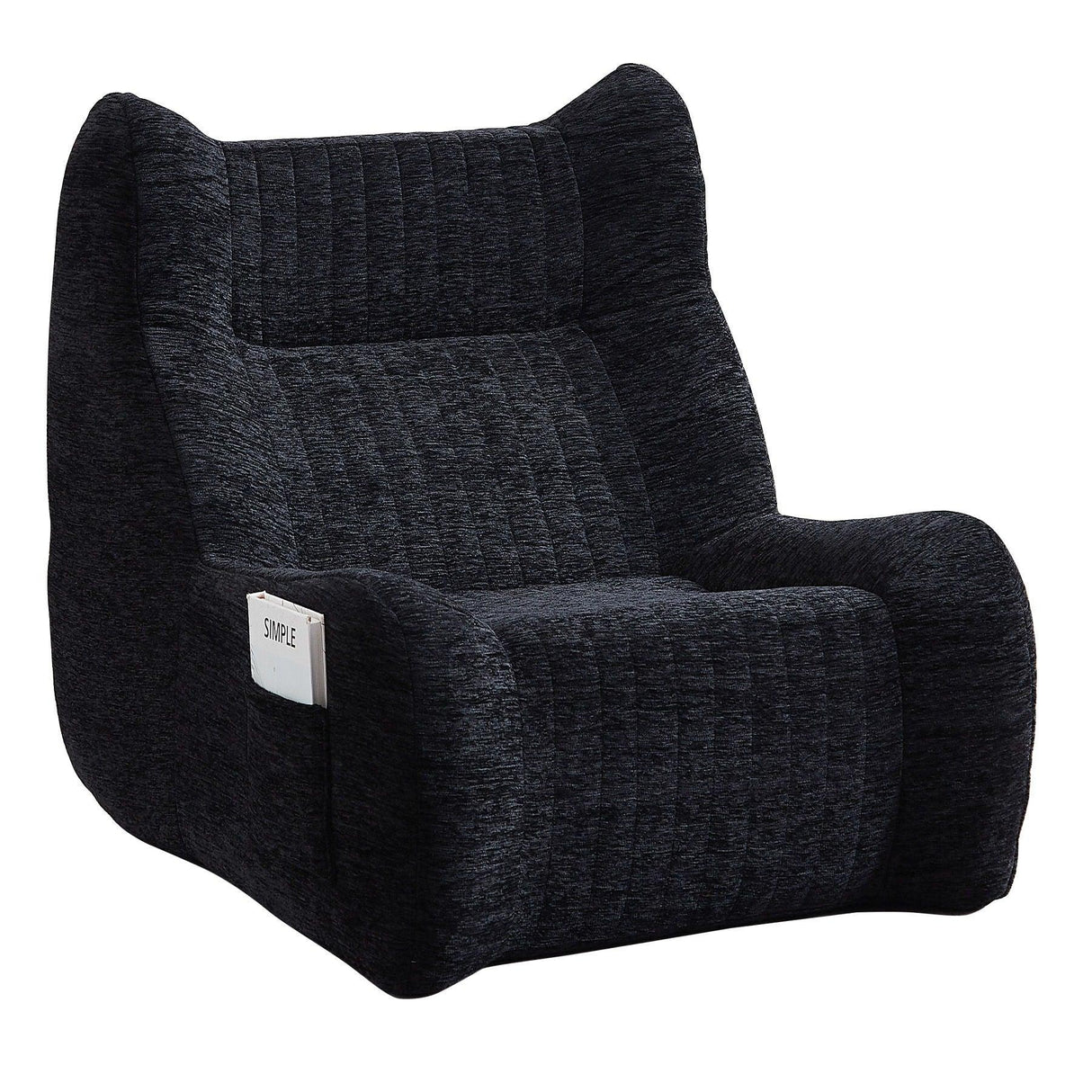 Bean Bag Chair With Armrests Oversized Comfy Beanbag Lounge Lazy Floor Sofa Accent Chair For Living Room - Black - Furniture Home Direct