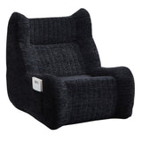 Bean Bag Chair With Armrests Oversized Comfy Beanbag Lounge Lazy Floor Sofa Accent Chair For Living Room - Black - Furniture Home Direct