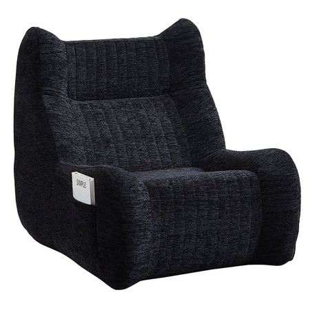 Bean Bag Chair With Armrests Oversized Comfy Beanbag Lounge Lazy Floor Sofa Accent Chair For Living Room - Black - Furniture Home Direct