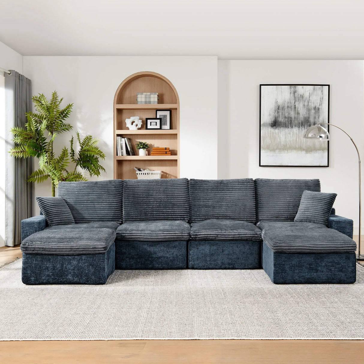 Modern Modular U Shaped Cloud Sectional Couch With Deep Seat And Comfy Chaise - Furniture Home Direct