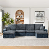 Modern Modular U Shaped Cloud Sectional Couch With Deep Seat And Comfy Chaise - Furniture Home Direct