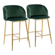 Fran - Pleated Contemporary / Glam Fixed Height Counter Stool (Set of 2) - Furniture Home Direct