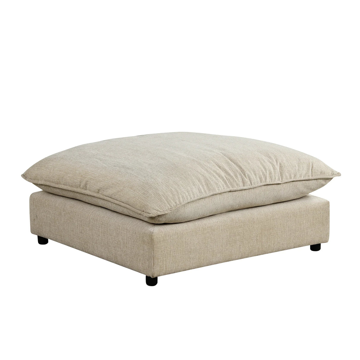 Cloud Sectional with Ottoman, Charging Ports and Three Back Pillows - Beige - Furniture Home Direct